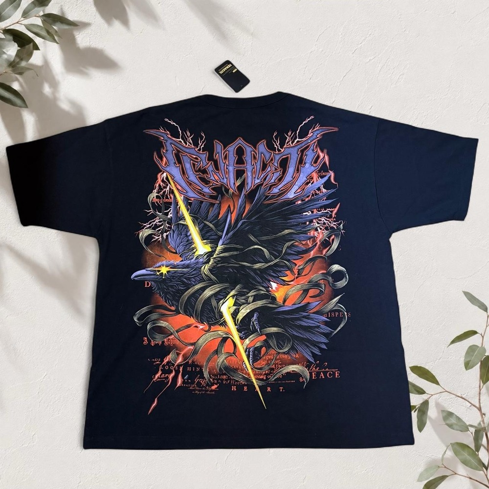 Tenaciti Studios Raven Graphic Tee Black 2XL Y2K Heavyweight Streetwear Shirt